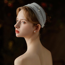 Bridal Wedding Travel Photography Beaded Hairband Veil Headdress Super Fairy Short Beaded Small Veil Simple Style Photo