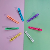 6cm*1cm round head high quality electroplated traceless hair clip diy gradient candy color clip hollow bangs clip