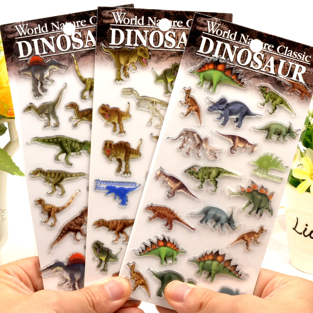 Children's toy three-dimensional crystal glue Dinosaur T-rex cartoon 3D stickers Kindergarten Boy reward sticky stickers