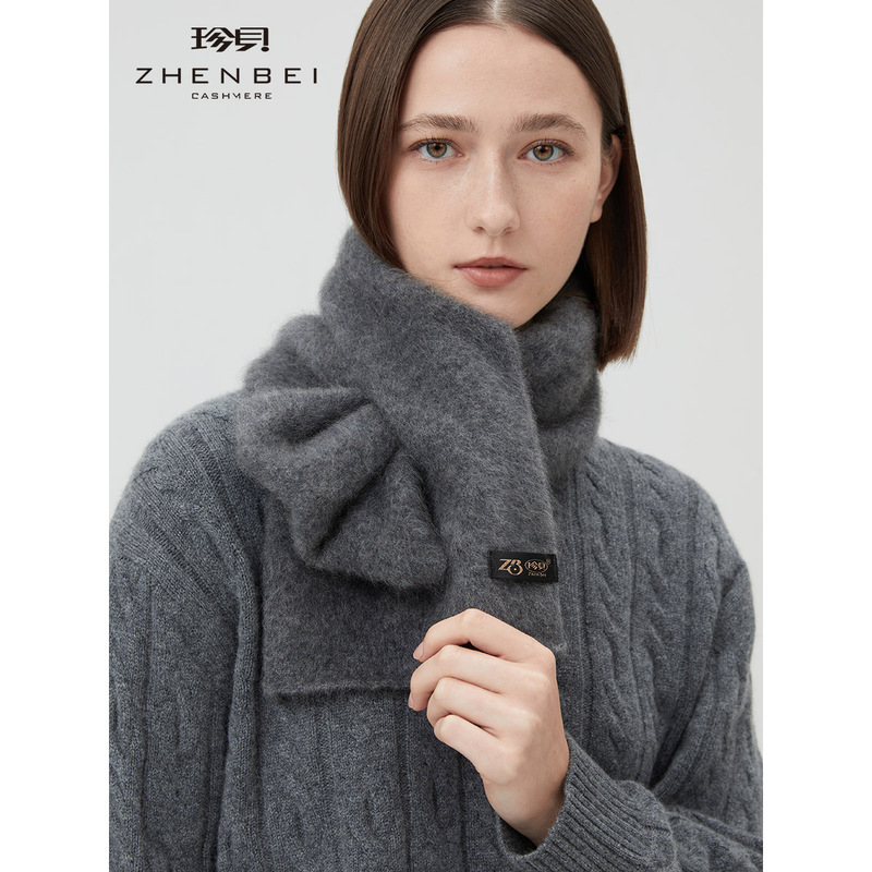 Zb/Zhenbei Pure Cashmere Scarf Winter Warm Neck Scarf Women's Scarf Solid Color Simple Rectangular Scarf 31A97
