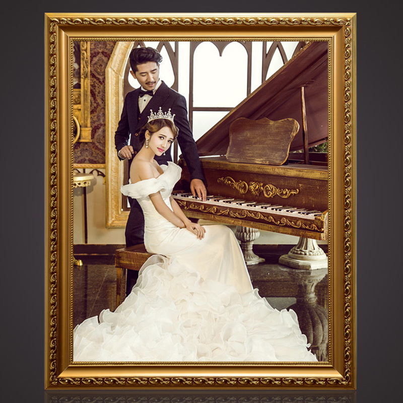Solid wood photo frame hanging wall European 10 16 24 inch a4 wedding photo frame creative table hanging wall mounting frame custom