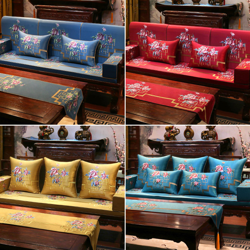 Redwood sofa cushion with back-style solid wood sofa furniture cushion can be removed from tailored chair anti-slip chair