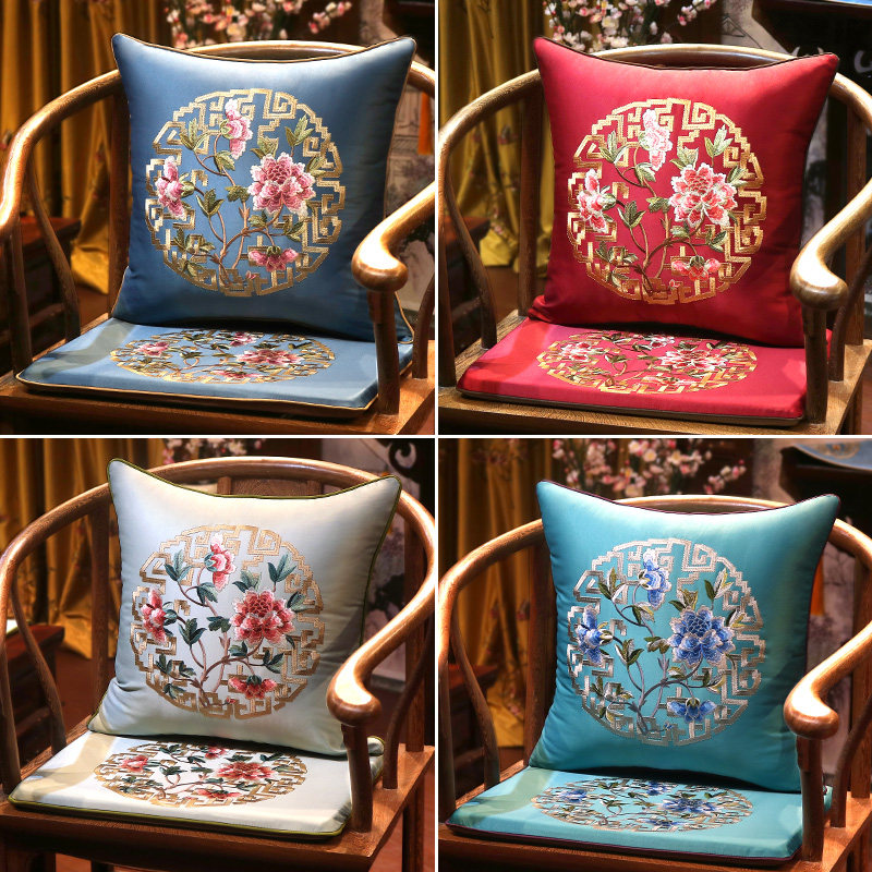 ?Chair cushion solid wood sofa chair cushion mahogany chair seat washer chair cushion cover Taishi chair Chinese tea chair cushion customization
