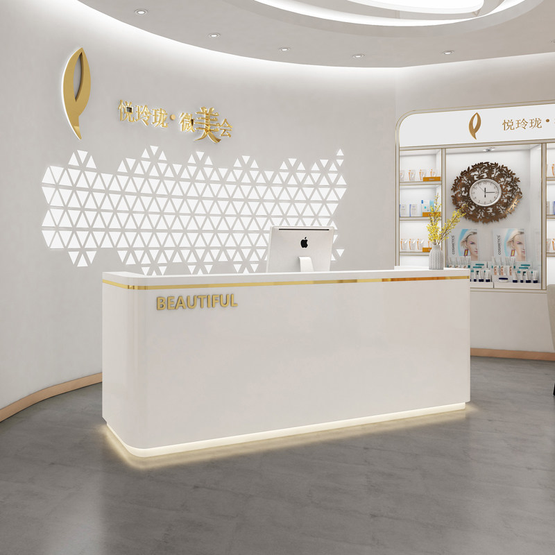 Arc Clothing Store Cashier's Counter Brief Modern Counter Nordic Beauty Salon Bar Counter Company Small Front Desk Reception Desk