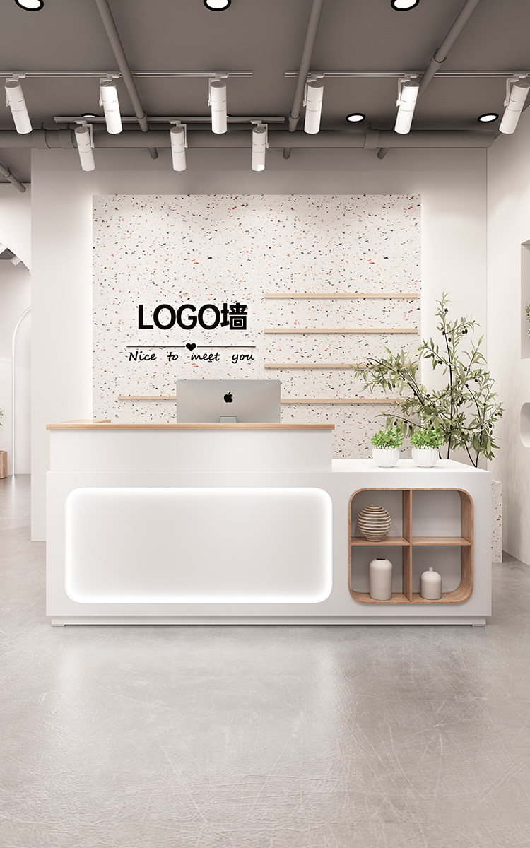 Brief Modern Front Desk Reception Desk Clothing Shop Bar Desk Collection Silver Desk Shop Small Online Red Shop Kindergarten Counter Desk-Taobao