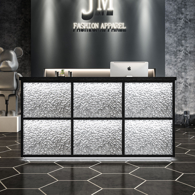 Clothing store cashier counter simple modern bar glass stone pattern counter dining room creative front desk reception desk
