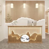 Chinese style desk collection silver desk folk accommodation counter Restaurant reception desk Wellness House Beauty Salon Hotel Day Style Front Desk