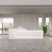 Company Reception Desk Reception Desk Brief Modern Baking Lacquer Light Extravagant Counter Clothing Store Beauty Salon DESK COLLECTION SILVER TABLE CUSTOMISED