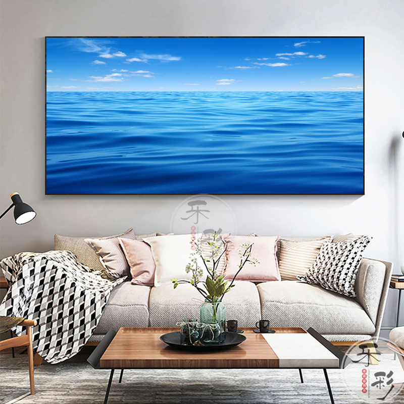 Living Room Decorative Painting, Sea Scenery, Seawater, Ocean Water View Hanging Painting, Office Bedroom Bedside Water Painting, Wall Hanging Painting