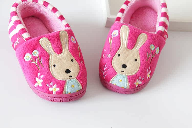 Pantoufles enfants en suède pour hiver - semelle plastique - Ref 1008465 Image 11