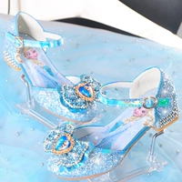 Детская обувь для принцессы на высоком каблуке, «Холодное сердце», мягкая подошва