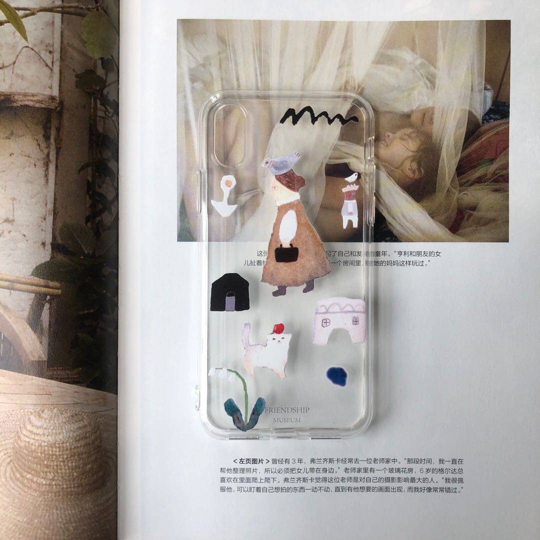 Museum of Friendship Cute in Illustration for iPhone 13 promax Apple 12 mobile phone protection shell 11 7 8p