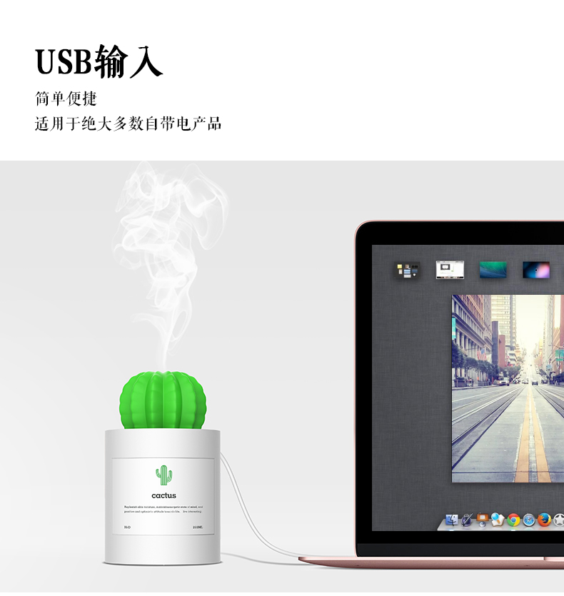 máy phun ẩm công nghiệp Cactus usb độ ẩm phòng ngủ hydrating văn phòng bàn nhà không khí hydrating phun câm cổ tích - Máy giữ ẩm humidifier máy phun sương