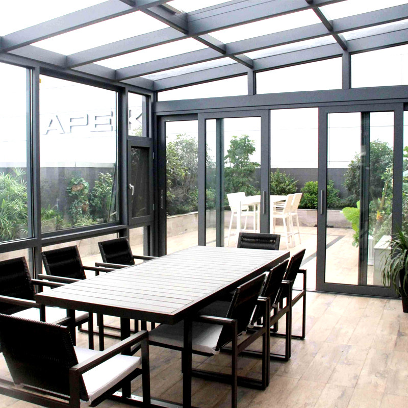 Guangzhou broken bridge aluminum alloy doors and windows glass soundproof windows seal balcony custom villa greenhouse