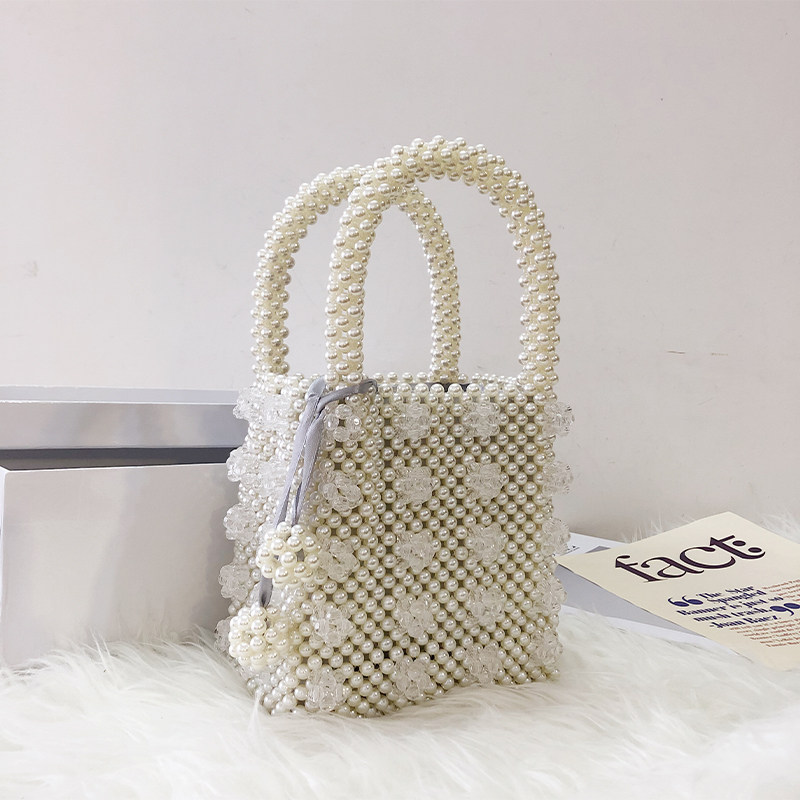 UGALS Retro Design Fairies Kits Ins Heavy Work Hand Woven Strings Beads Crystal Pearls Carry-on Satchel Women-Taobao