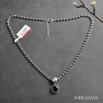 Small silversmith Natural Black Agate 925 Sterling Silver Necklace Female Elite Knock Flower Do Old Fashion Thai Silver Short choker