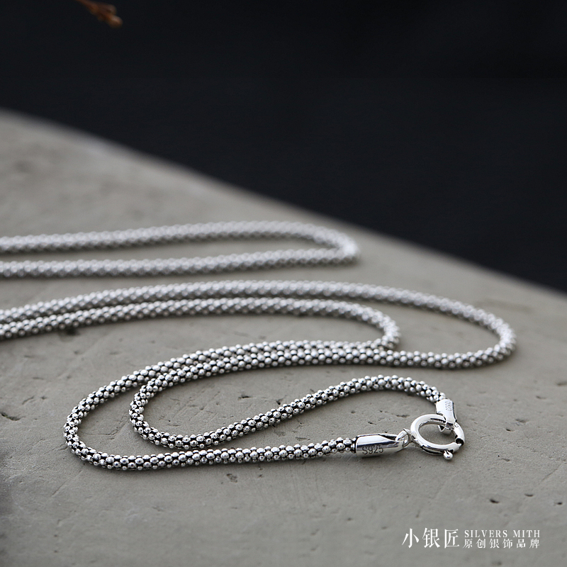 Little silversmith original silver S925 sterling silver necklace Imported Thai silver retro wild pendant with chain bare chain