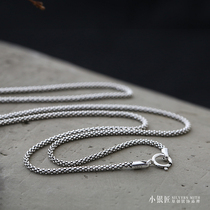 Small silversmith original silver jewelry S925 sterling silver necklace imported Thai silver retro versatile pendant with bare chain