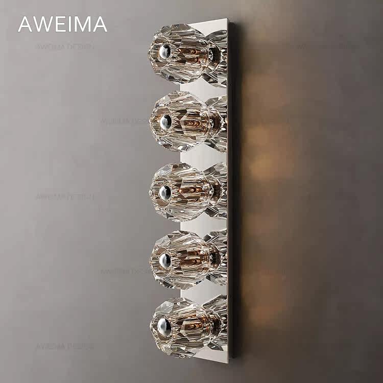 Extremely simple modern crystal aisle entrance study ceiling lamp American bedroom kitchen bathroom balcony children's led wall lamp