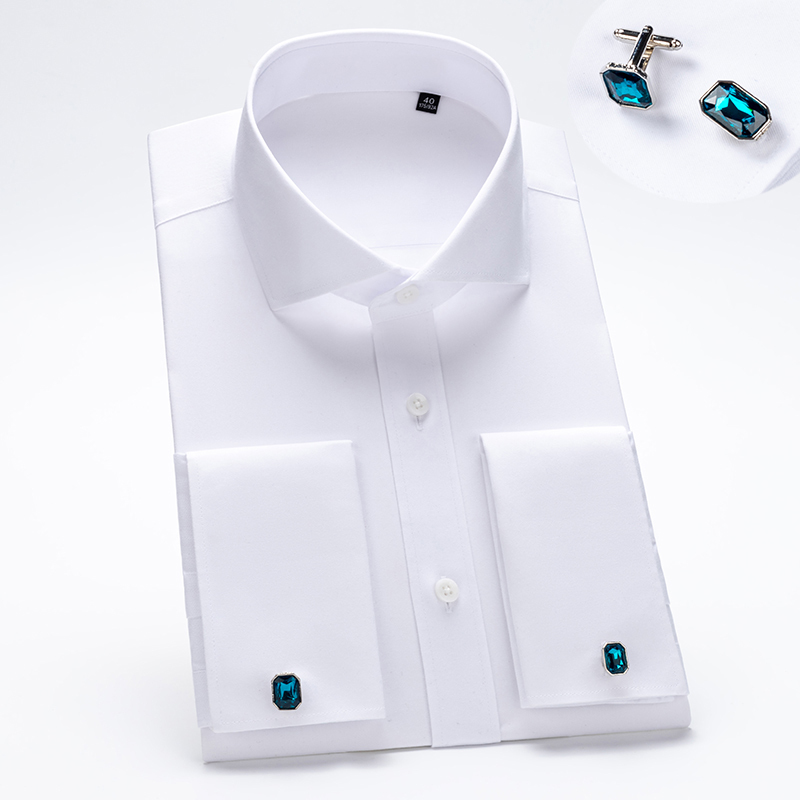 100 Count French Shirt for Men, Windsor Collar, Long Sleeve, Slim Fit, High-Grade Pure Cotton, Wrinkle-Resistant, No-Iron, Formal Wear, Cufflinks, White Shirt 100 Count French Shirt for Men, Windsor Collar, Long Sleeve, Slim Fit, High-Grade Pure Cotton, Wrinkle-Resistant, No-Iron, Formal Wear, Cufflinks, White Shirt