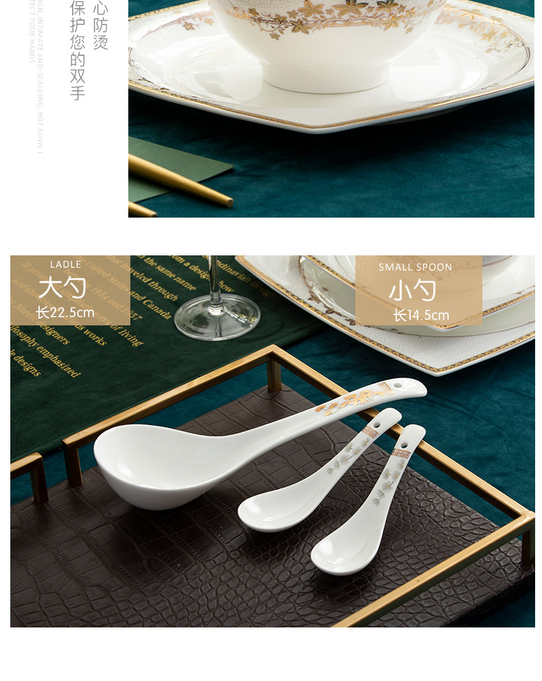 Orange leaf ipads porcelain tableware dishes suit household European - style jingdezhen ceramics European dishes chopsticks combination of stars