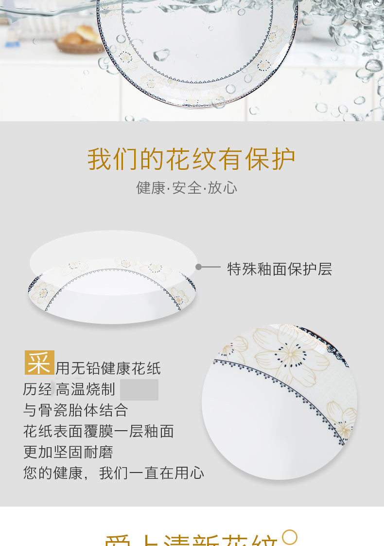 Orange leaf ipads porcelain tableware dishes suit Chinese style household European - style jingdezhen ceramics dishes chopsticks combination daisies