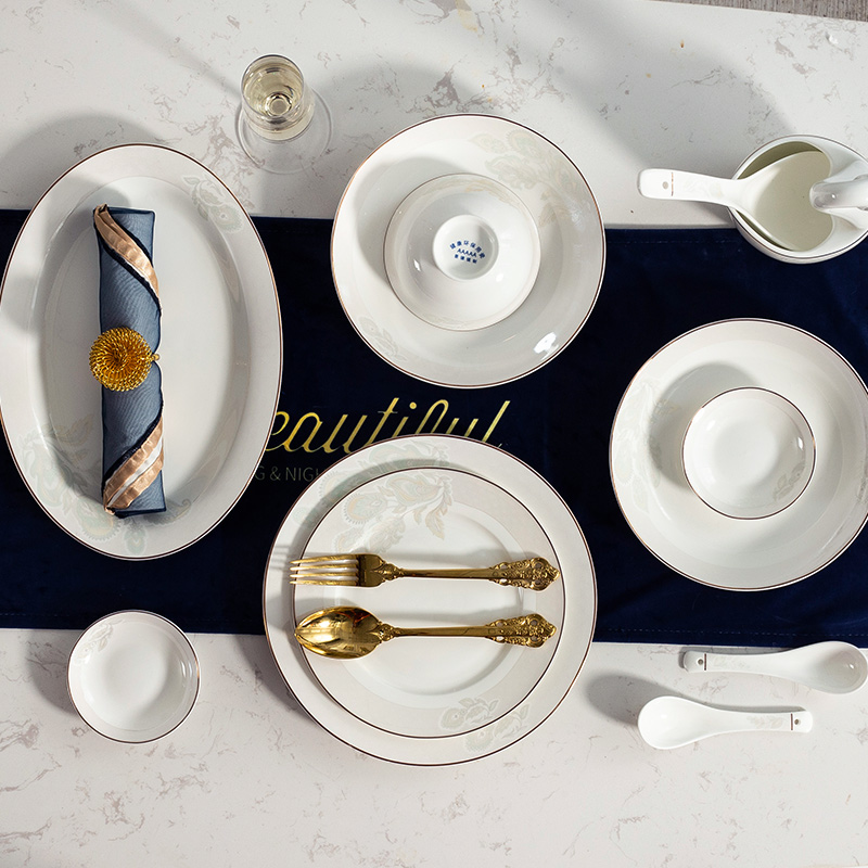 Orange leaf ipads porcelain tableware dishes suit Chinese style household European - style jingdezhen ceramics dishes chopsticks combination