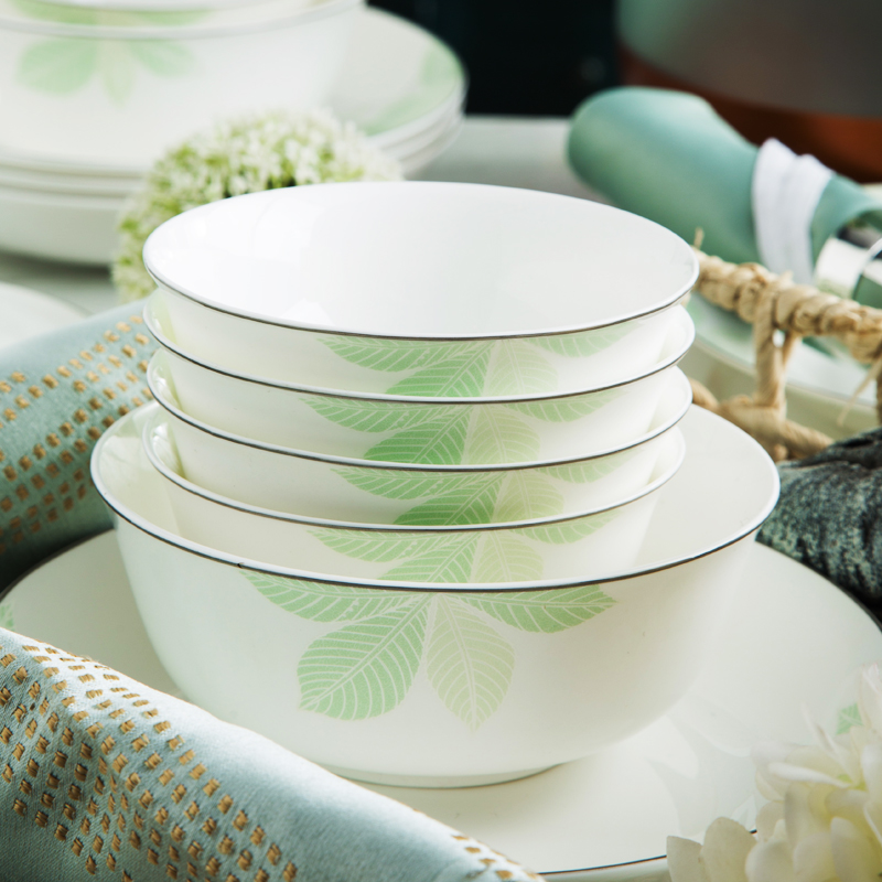 Orange leaf ipads porcelain tableware dishes suit household European - style Chinese dishes combination of jingdezhen ceramics fields