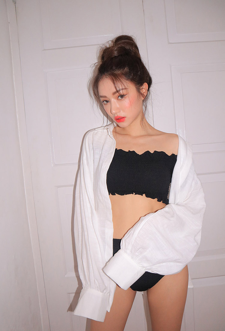 SWIMMINGWARM Hàn Quốc in retro gợi cảm giảm béo Hồng Kông hương vị từ vai cao eo chia áo tắm phụ nữ đồ bơi nữ 2 mảnh