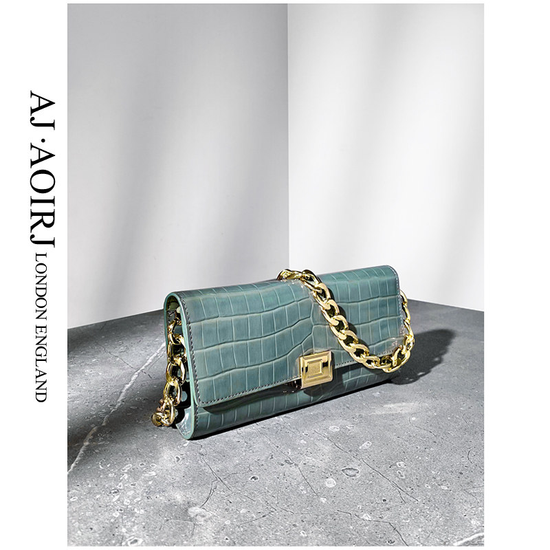 AJ AOIRJ. Leather mobile phone bag underarmpit bag. Slipple crocodile strand strand