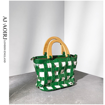 (AJ AOIRJ UK) niche cowhide cut-out basket womens bag contrast hand totet bag diagonal cross bag