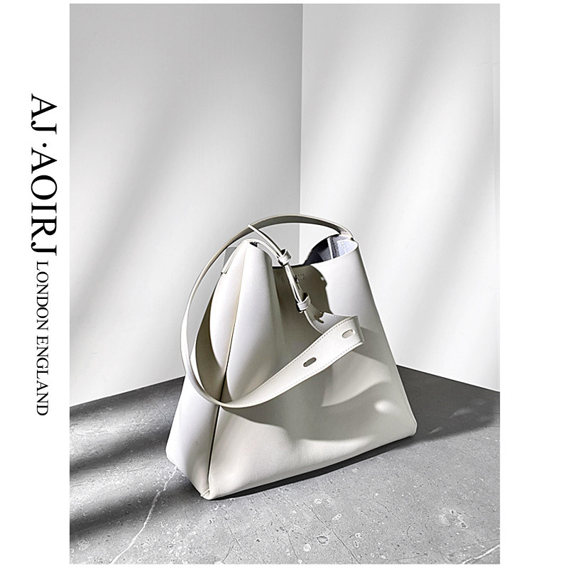 (AJ AOIRJ, UK) new summer leather bucket bag premium soft leather tote large capacity bag
