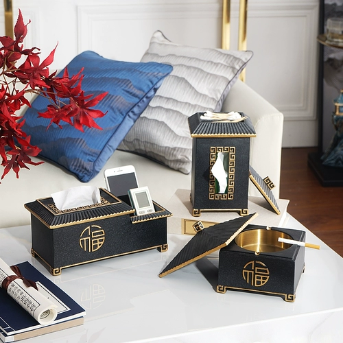 Новый китайский стиль для дома, гостиной, журнальный столик, многофункциональная коробка для салфеток, ящик для хранения с дистанционным управлением, офисная бумажная коробка, украшение