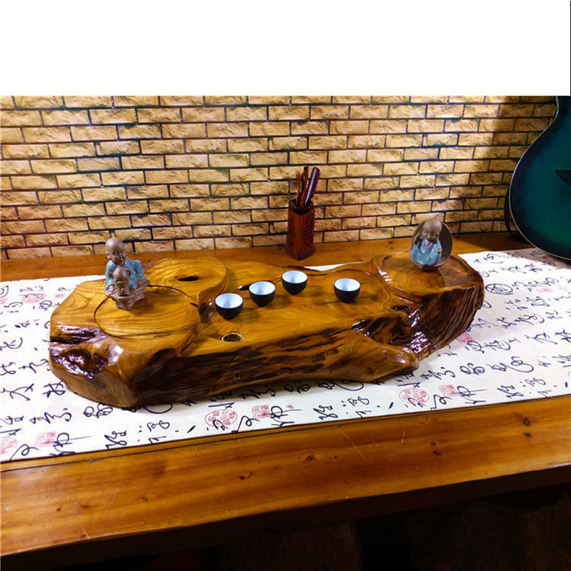 Tea tray solid wood natural tree root Chinese home minimalist size utilityGongfu tea with tray creative tea sea tea table