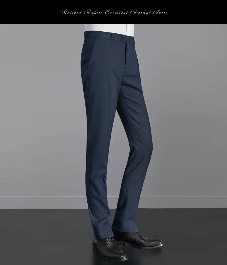 Ai Fans House Mùa xuân dày Navy xanh Quần Jacquard Kinh doanh Slim Nam Suit Quần Quần mẫu quần tây nam đẹp 2021