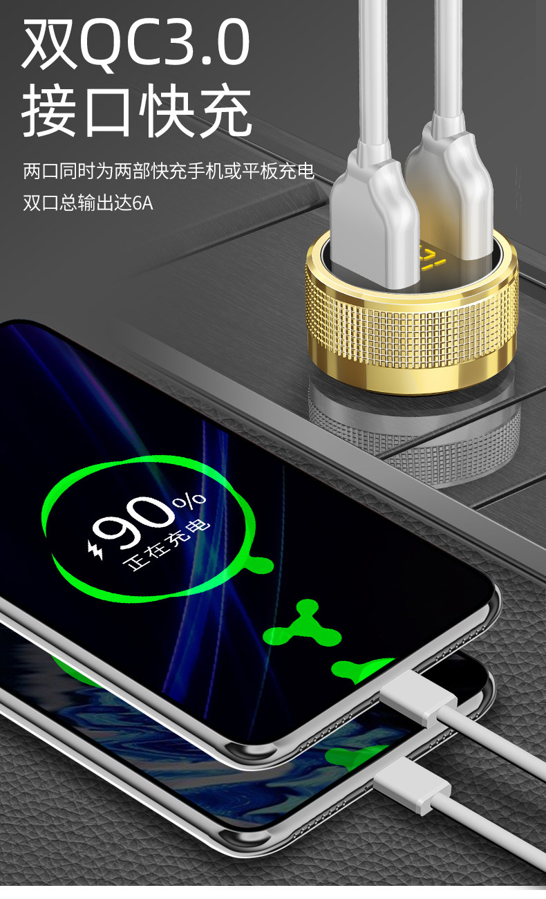 纽曼 车载充电器 快充一拖二 图3
