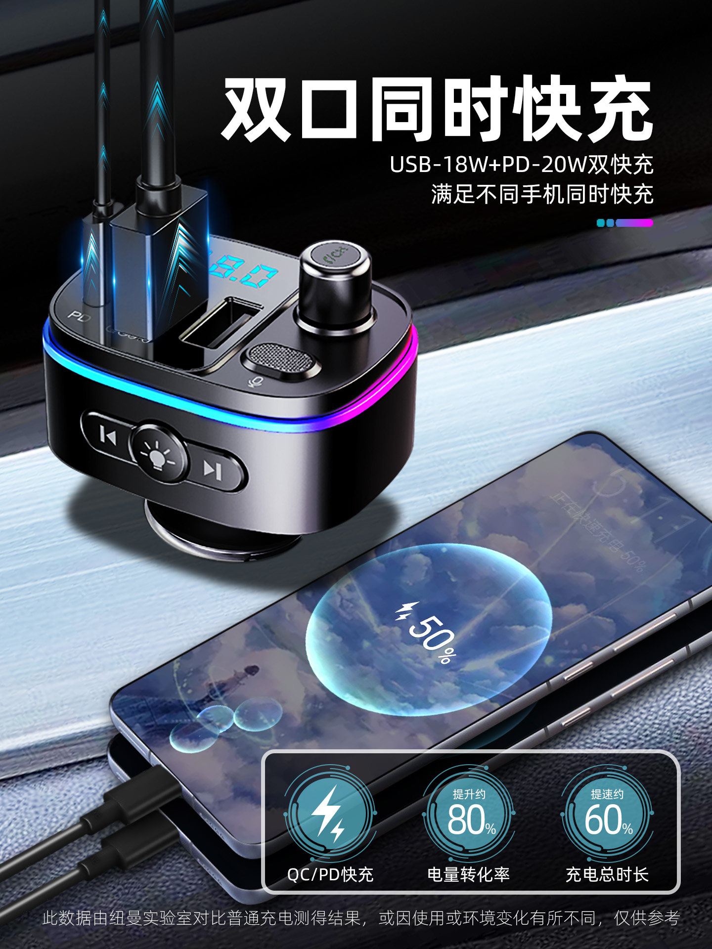 Newman Car Bluetooth Receiver Mp3 Player Lossless Sound Quality Car Converter Aux Cigarette Lighter Charger