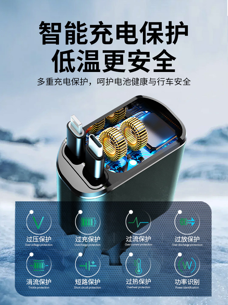 Newman Car Charger Super Fast Charging Car Charger with One-To-Three Retractable Cable, Fast Cigarette Lighter Adapter