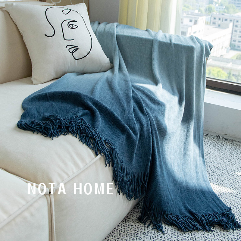 Nordic minimalist style hotel homestay decorative blanket bed with bed towel single sofa blanket air-conditioning blanket photo background blanket
