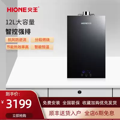 Hione Fire King B3 intelligent constant temperature strong exhaust gas gas water heater 12 liters liquefied gas household kitchen