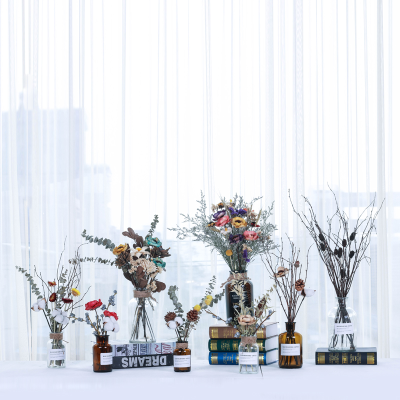 Dry Flower Mesh Red Decoration Living Room Swing Piece Creative Home Ornament Small Fresh Flower Arrangement Suit North Eurowind Simulation Bouquet