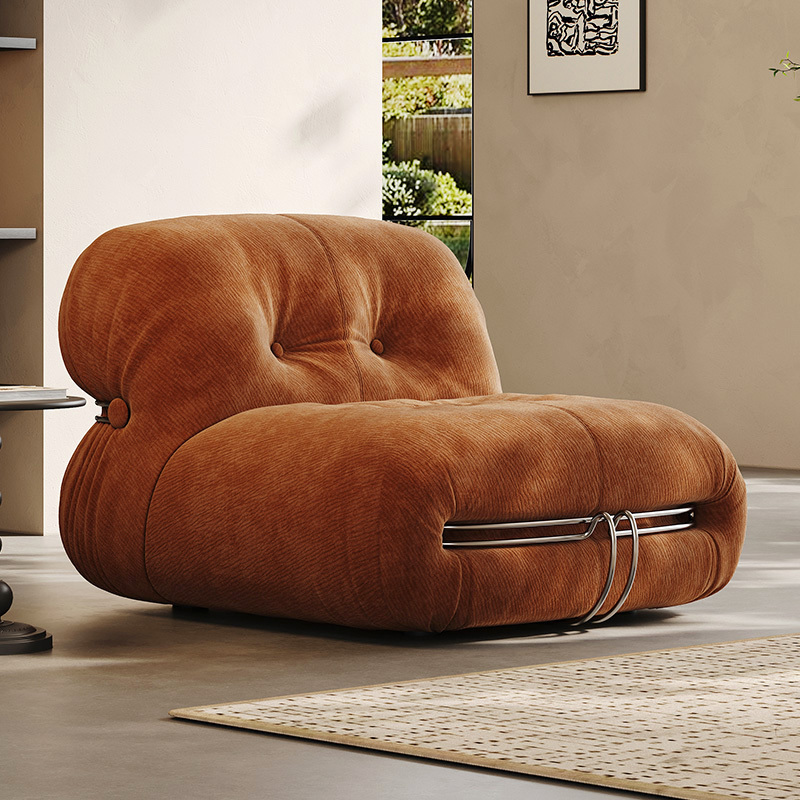 Steel-Toothed Hippo Single Sofa Leisure Chair Soriana Designer Living Room Trendy Vintage Italian Minimalist Chair