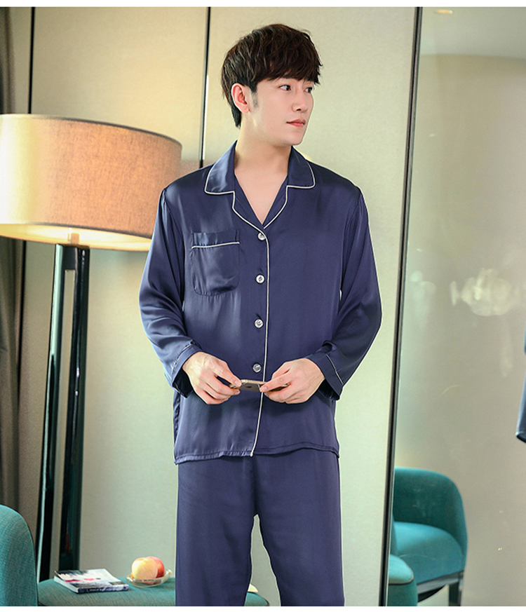 Pyjama mixte en Soie à manches longues - Ref 3006013 Image 12