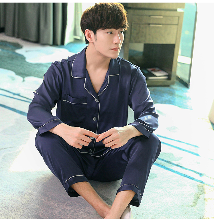 Pyjama mixte en Soie à manches longues - Ref 3006013 Image 11