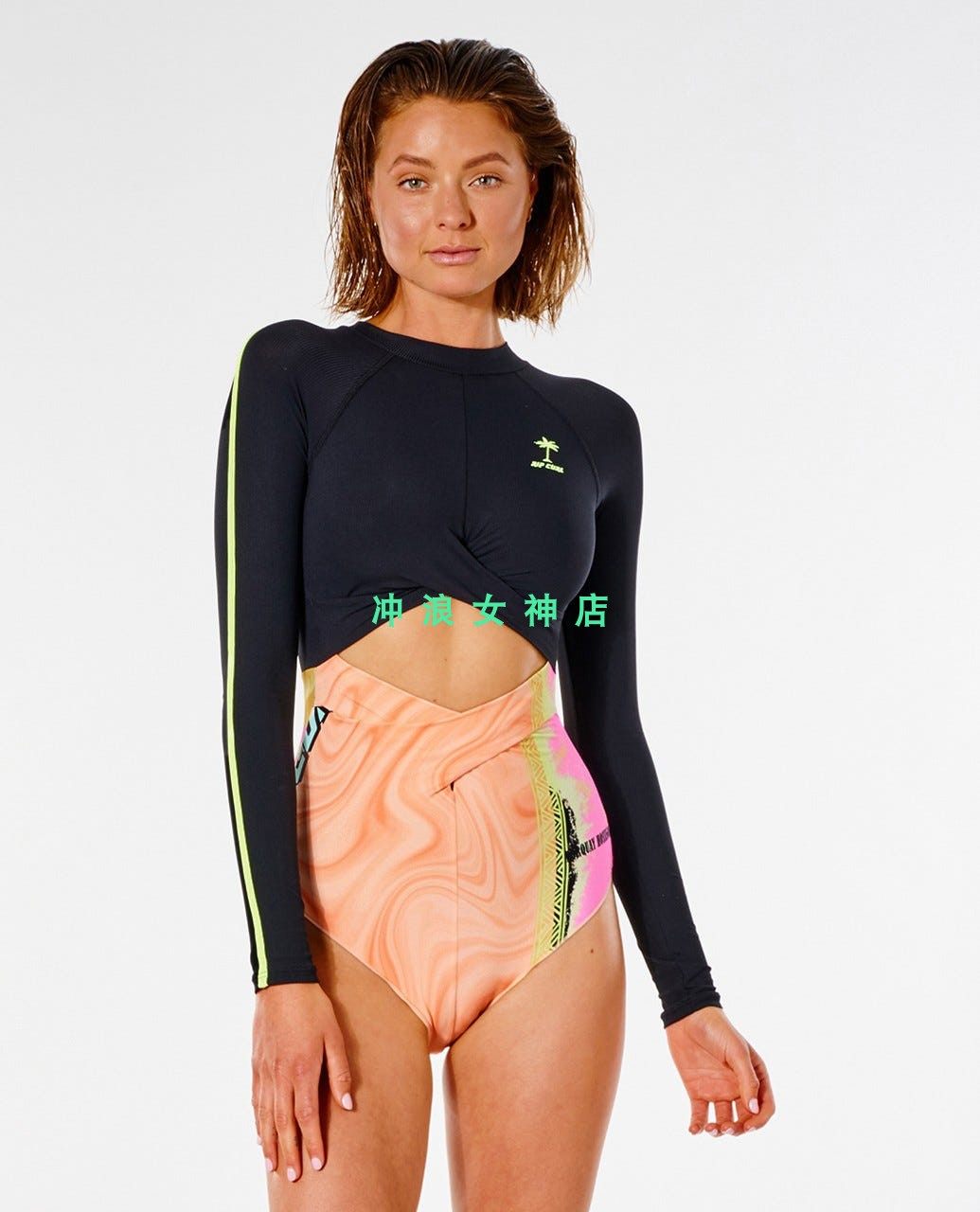 21 22 new RIP CURL Surfing sunscreen Anti-Wear Spa Swimsuit With Slim Fit Half Body Spring And Autumn Women