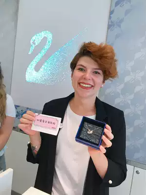 Swarovski SWAN Black SWAN Devil's Eye Mickey bow necklace ear needle demon hand