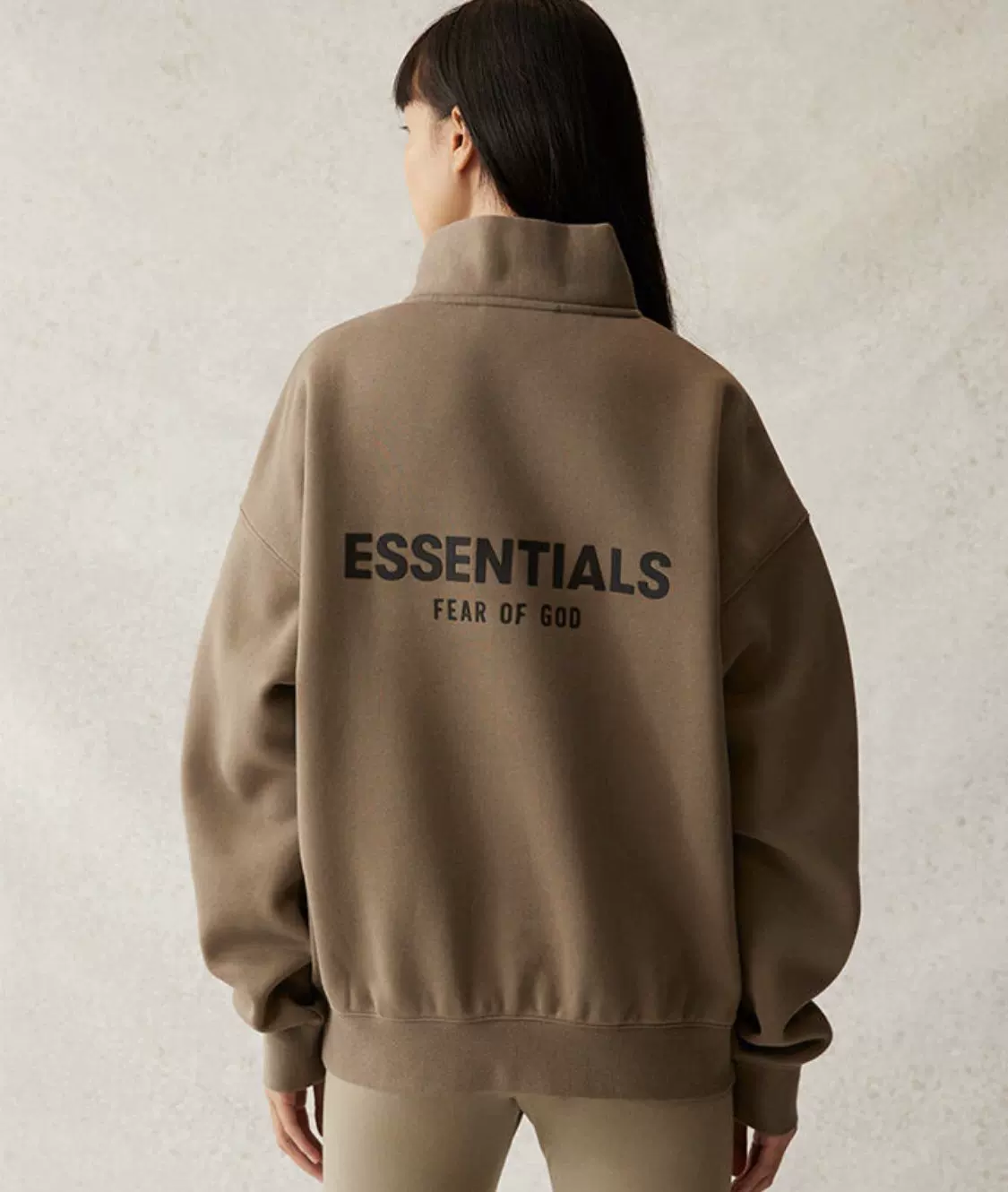 ФОГ двойная линяя ESSENTIALS худи на молнии с высоким воротником фирменный магазин мужская и женская куртка с длинными рукавами высоким вариантом ограниченная серия