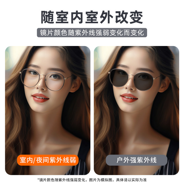 Quanzhenyi Variable Color Lenses Optional Anti-Blue Light Customized 1.67 Height Myopia Glasses Sunglasses