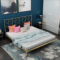 Легкая роскошная железная кровать золото, современный минималистский двойной железный кровать 1,8 метра железной полки кровать 1.5 Nordic ins net net red iron art