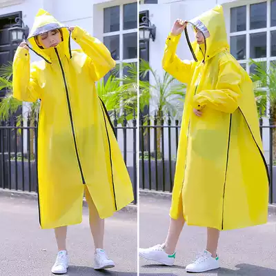 Raincoat female long version of the full body fashion anti-rain transparent male riding poncho outdoor travel electric car bicycle